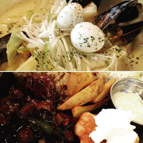 냠냠냠? #dinner #carbonara #chopsteak